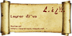 Leyrer Éva névjegykártya